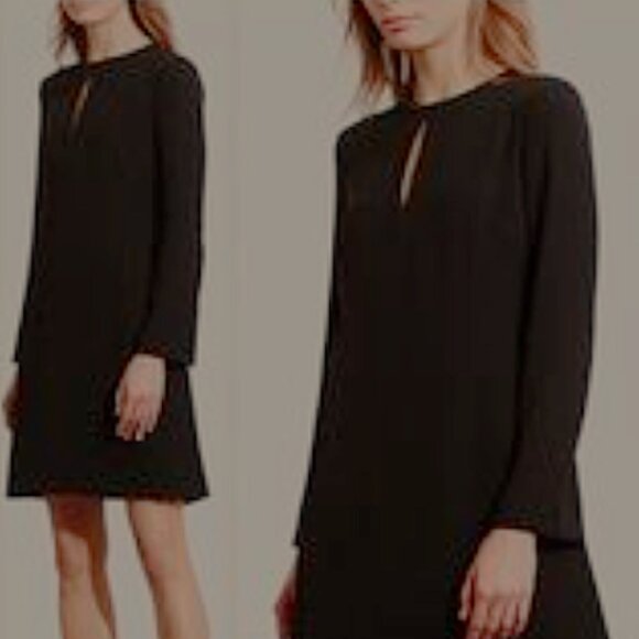 Solo La Fe Black Swing Mini Dress with Bell Sleeves EUC - Picture 1 of 6